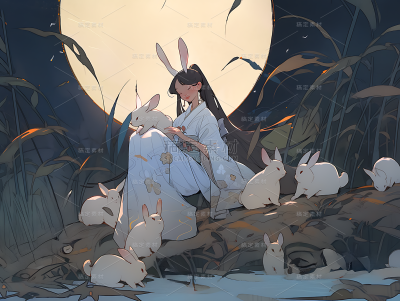 中秋节八月十五场景背景