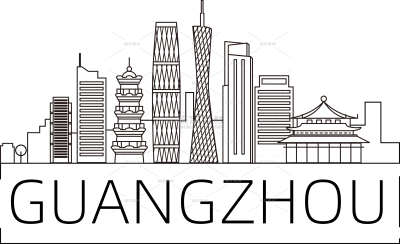 建筑系列简约风黑色城市高楼大厦线稿（td）