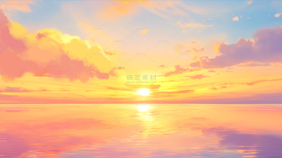 风光系列梦幻感黄昏夕阳湖泊倒影
