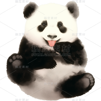 动物系列水墨风熊猫