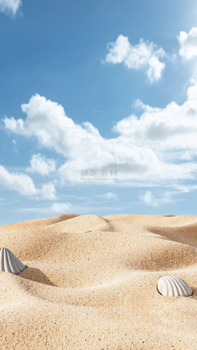 风光系列实景沙堆展台背景