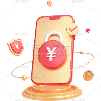 金融理财保险3D立体C4D金币组合元素