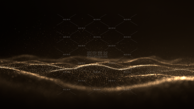 背景系列简约感金色沙丘曲线发光粒子背景（td)
