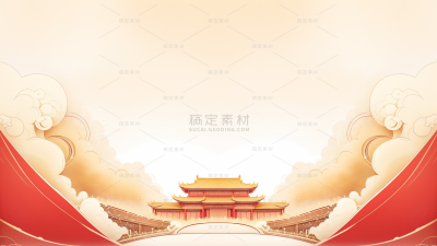 国庆通用喜庆国潮祥云背景图片