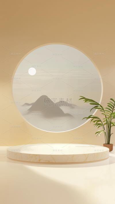 中秋节通用月亮产品展台背景