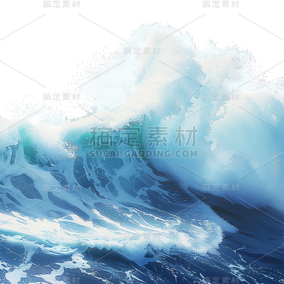 特效通用蓝色水面浪花元素素材