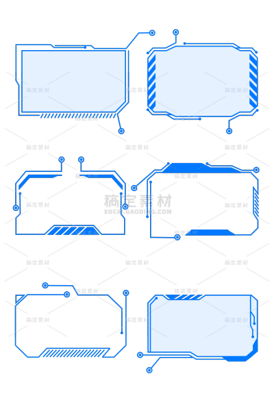 通用元素蓝色科技感科技风扁平轨道圆形元素