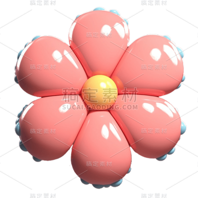 3D彩色小花贴纸