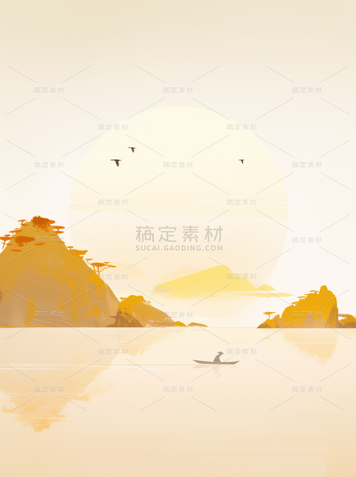 立秋黄色写意通用背景素材