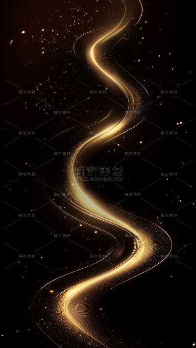 特效系列科技未来黑色金色抽象光效感背景