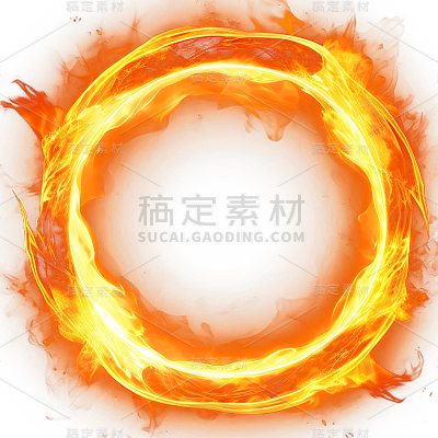 通用红色火圈燃烧的火焰圈元素贴纸