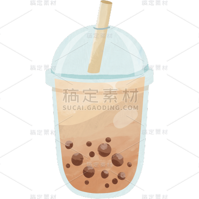 小红书通用秋日晒照手帐风珍珠奶茶咖啡饮品元素贴纸