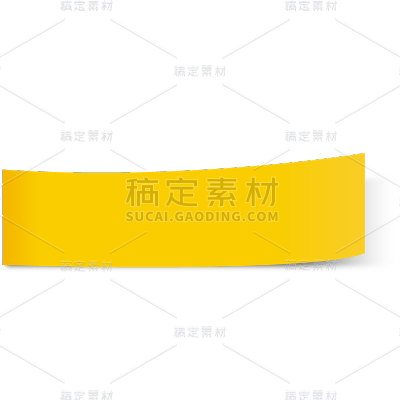 通用实景粘贴黄色便签长方形贴纸元素素材