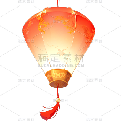 中国风红色灯笼贴纸