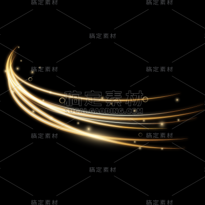 通用曲线光线光效金色黑色底图贴纸元素素材
