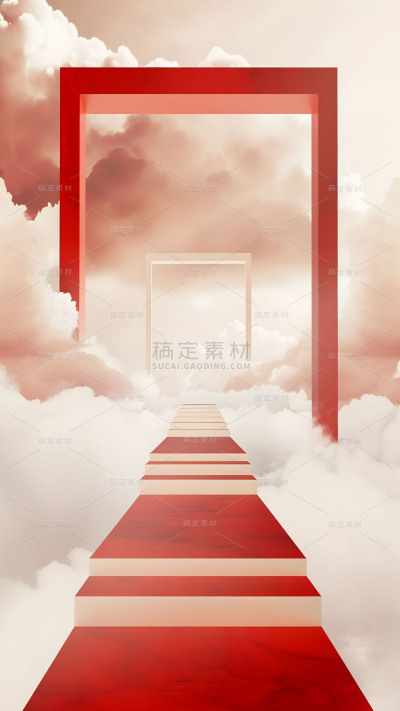 背景通用红色空间背景场景图片素材