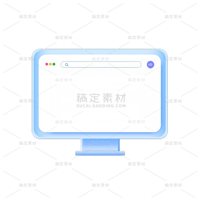 边框系列蓝白空白电脑显示屏插画元素贴纸（td）