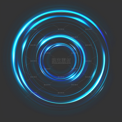 科技风系列科技感蓝色高光光圈光效元素（td）