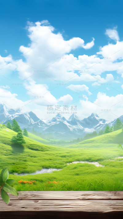 春天春季春日实景植物展台户外草地场景背景图片素材