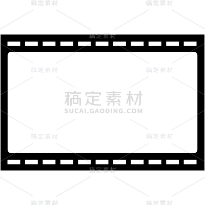 常规简约单个平面胶卷框元素素材