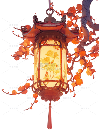 中国风通用中式灯笼梅花元素