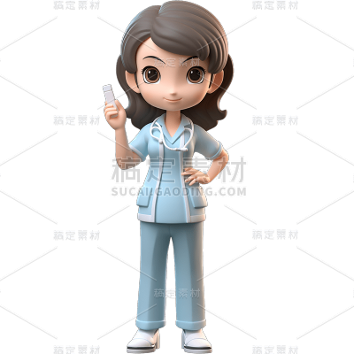 3D护士系列人物贴纸