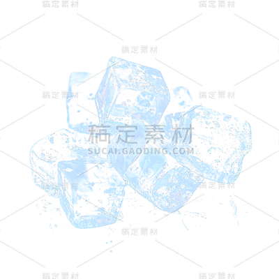 通用3D立体透明冰块固体冰冻凉爽元素