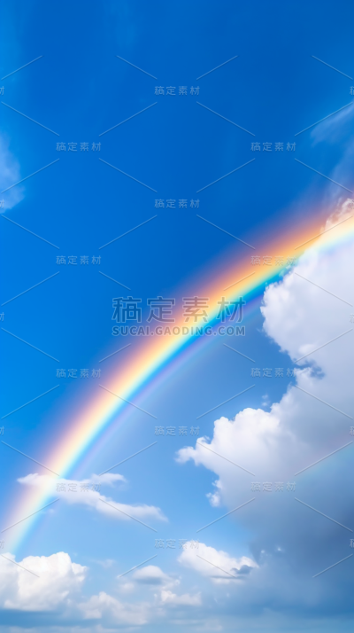 天空蓝天白云彩虹