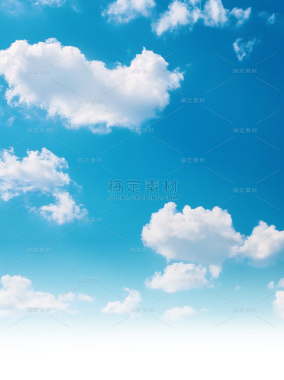 风光系列实景蓝天白云元素贴纸