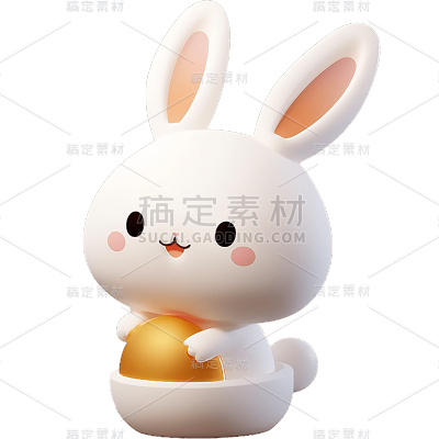 3D立体兔子贴纸