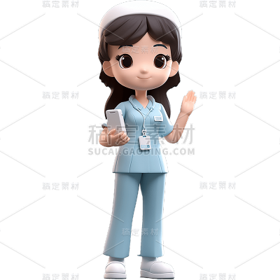 3D护士系列人物贴纸