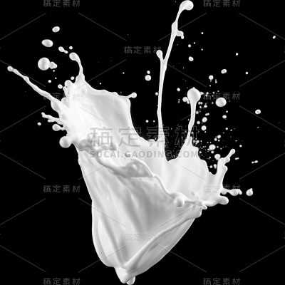 特效通用白色牛奶奶质液体飞溅元素素材