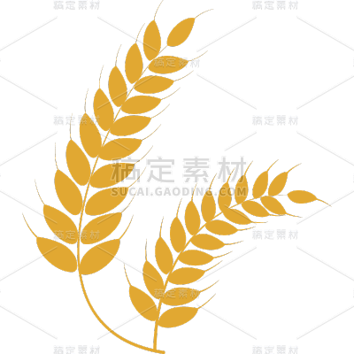 常规通用矢量金色小麦图标元素贴纸