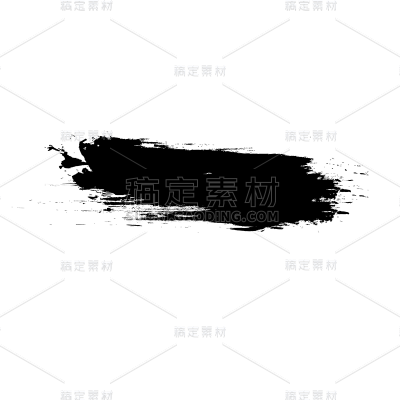 水墨风黑白画笔元素贴纸