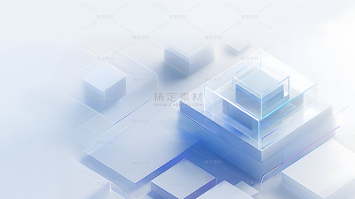 科技风系列蓝色科技-3D几何通用背景素材