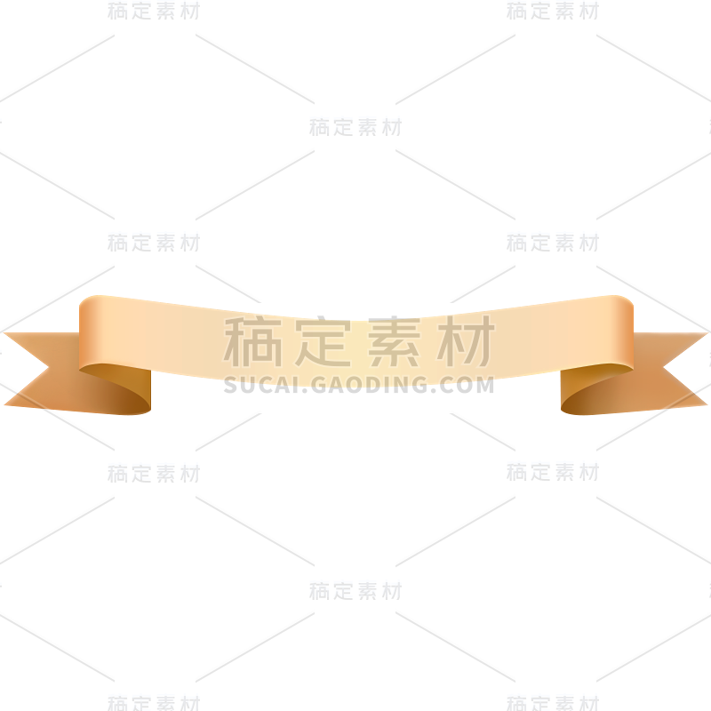 金色丝带绸带飘带标题框