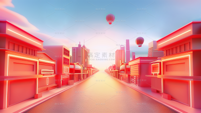 618通用狂欢城市道路展台背景图片素材
