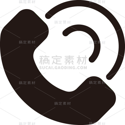 电话话筒元素黑白简约风贴纸