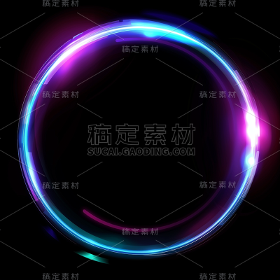 特效通用彩色镭射光圈元素素材