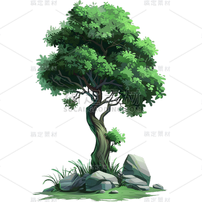 植物通用插画树元素素材
