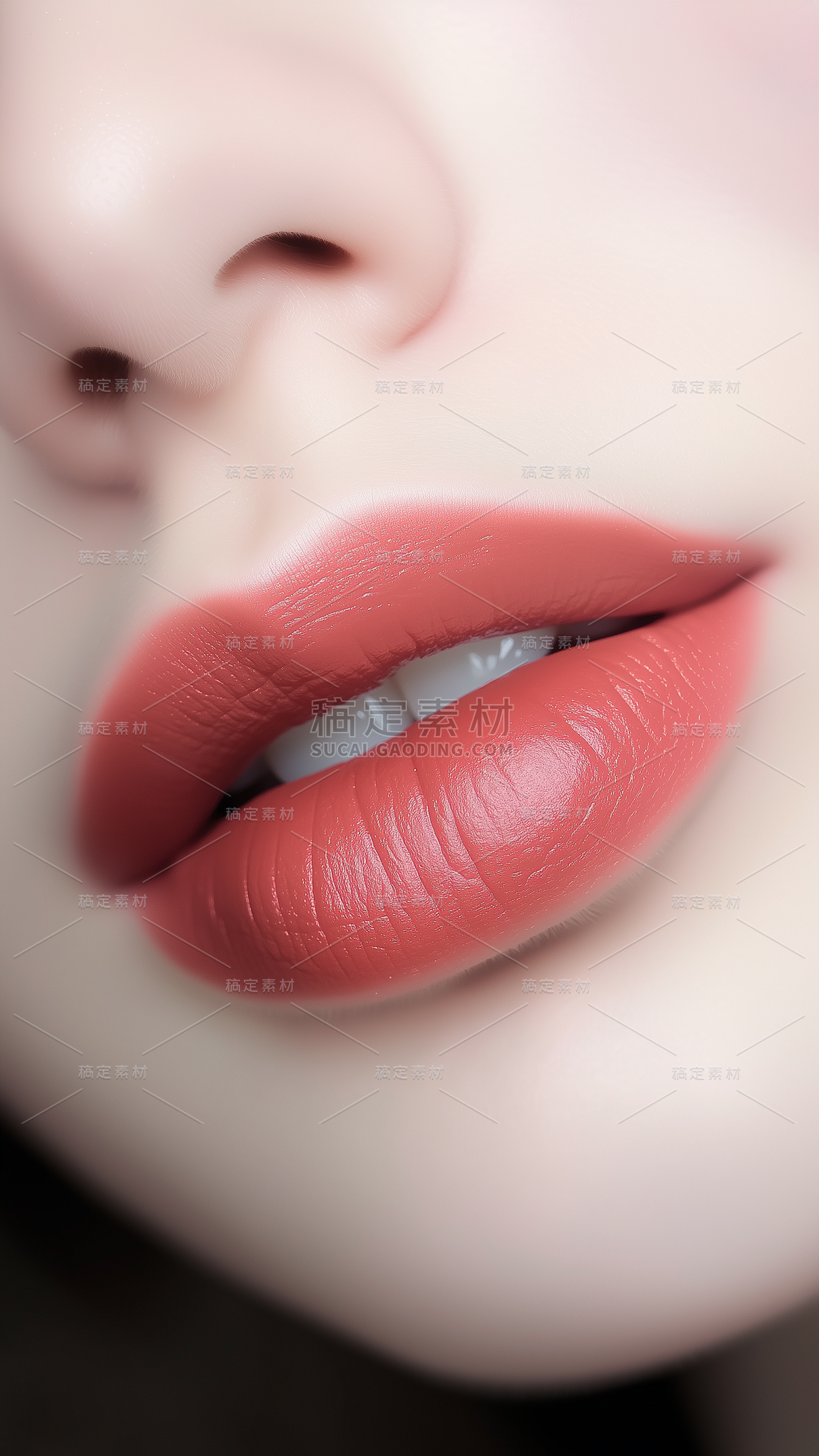 美妆系列写实口红试色图