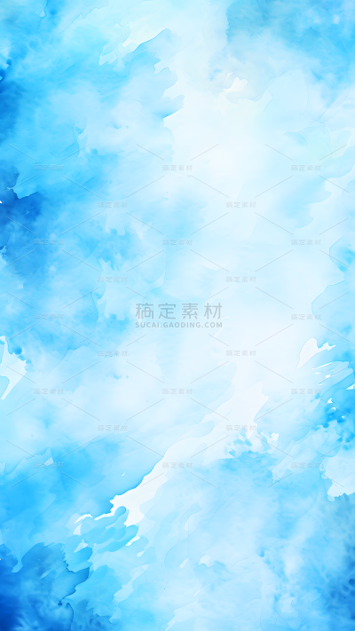 通用简约彩色蓝色水彩晕染印染背景