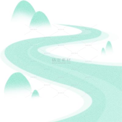 风光系列肌理感弥散山川河流插画贴纸