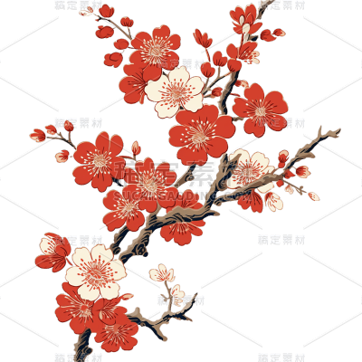 中国风水墨国画梅花