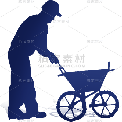 五一劳动节通用单人剪影劳动者人物元素素材