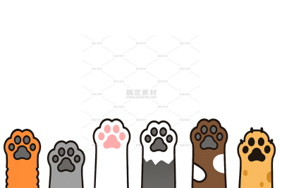 常规内容-动物系列卡通可爱猫爪元素组合