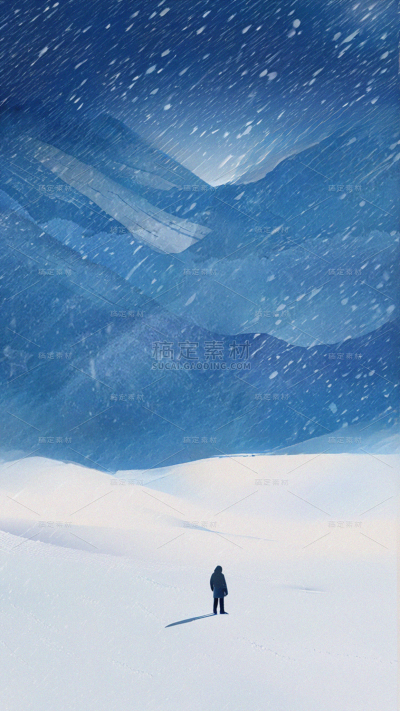 冬季节气雪天意境背景