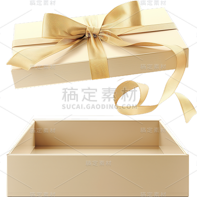 促销通用实景礼盒丝带元素素材