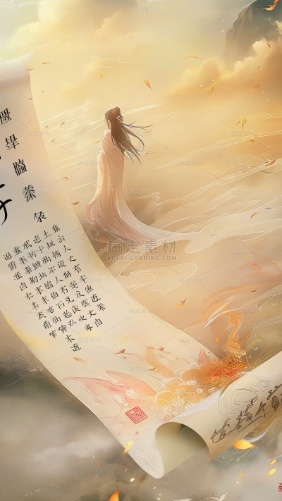 通用中国风书本创意古风背景素材