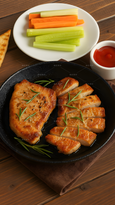 美食系列写实风嫩煎鸡排（td）
